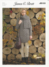 Sweater & Scarf in James C. Brett Rustic Aran (JB103)