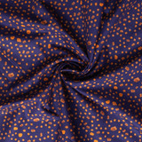 Orange Speckles on Navy - 100% Cotton