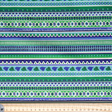 Patterned Stripes Green - 100% Cotton