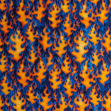 Street of Fire: Flame on Blue - 100% Cotton