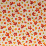 Autumn: Leaves on Cream - 100% Cotton