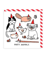 Greeting Card - Party Animals Square