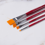 Major Brushes: Red Synthetic Sable Flat Tip Brush