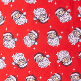 Flat View of Happy Santa Red - 100% Cotton
