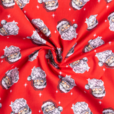 Draped View of Happy Santa Red - 100% Cotton