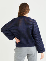 Airtex Rib Sweater in Cashmere Merino Silk DK (10557)