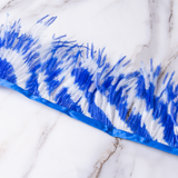 Bicolour Ostrich Feather Trim - Royal Blue/White - Per 10cm/4"
