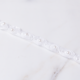 Tulle Roses w/Beads Ribbon - Per Metre