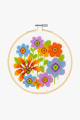 Cross Stitch Kit: Hoop - Bright Flowers