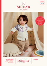 Plain & Plaid Cardigan in Sirdar Snuggly 4 Ply (5515) - PDF