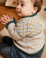 Plain & Plaid Cardigan in Sirdar Snuggly 4 Ply (5515) - PDF