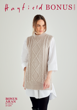 Sleeveless Cable Tunic in Hayfield Bonus Aran (10608) - PDF