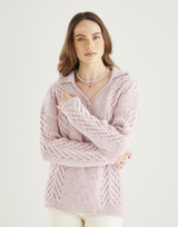 V Neck Collared Sweater in Hayfield Bonus Aran (10612) - PDF