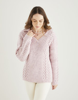 V Neck Collared Sweater in Hayfield Bonus Aran (10612) - PDF