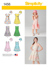 Child's & Girl's Dress w/Bodice Variations & Hat in Simplicity Kids (1456)