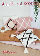 Diamond Tassel Cushions in Hayfield Bonus Super Chunky (10617) - PDF