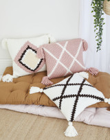 Diamond Tassel Cushions in Hayfield Bonus Super Chunky (10617) - PDF