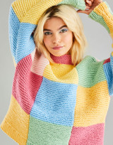 Patchwork Funnel Neck Sweater in Hayfield Bonus Chunky (10601) - PDF