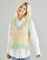 Checkerboard Sweater Vest in Hayfield Bonus Chunky (10599) - PDF