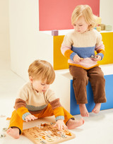Baby Colour Block Sweater in Sirdar Snuggly DK (5487) - PDF