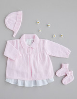 Matinee Jacket, Bonnet, Booties in Sirdar Snuggly 4 Ply (5471) - PDF