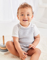 Ribbed Baby Romper in Sirdar Snuggly Baby Bamboo DK (5473) - PDF