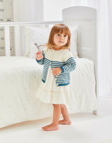 Striped Baby Cardigan in Sirdar Snuggly Cashmere Merino DK (5480) - PDF