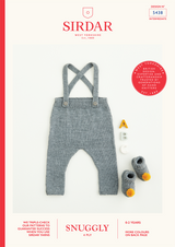 Dungarees & Pom Pom Booties in Sirdar Snuggly 4 Ply (5438) - PDF