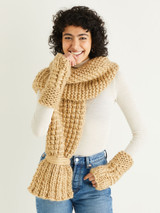 Textured Scarf & Wrist Warmers in Sirdar Adventure Super Chunky (10314) - PDF