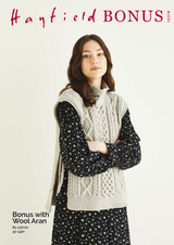 Funnel Neck Tie-Side Vest in Hayfield Bonus Aran w/Wool (10319) - PDF