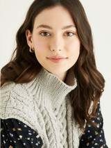 Funnel Neck Tie-Side Vest in Hayfield Bonus Aran w/Wool (10319) - PDF