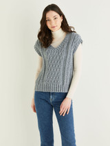 Cable Panel V Neck Vest in Hayfield Bonus Aran w/Wool (10320) - PDF