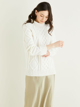 Funnel Neck Diamond Sweater in Hayfield Bonus Aran w/Wool (10324) - PDF