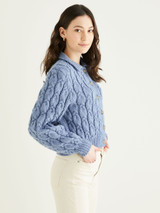 Cropped Cable Cardigan in Hayfield Bonus Aran w/Wool (10325) - PDF