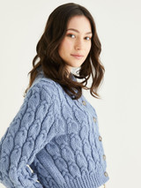 Cropped Cable Cardigan in Hayfield Bonus Aran w/Wool (10325) - PDF