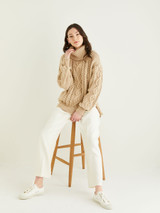 Roll Neck Side Split Sweater in Hayfield Bonus Aran w/Wool (10326) - PDF