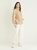 Roll Neck Side Split Sweater in Hayfield Bonus Aran w/Wool (10326) - PDF