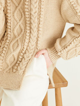 Roll Neck Side Split Sweater in Hayfield Bonus Aran w/Wool (10326) - PDF