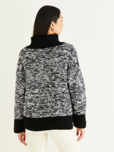 Two Tone Funnel Neck Sweater in Hayfield Soft Twist DK (10329) - PDF