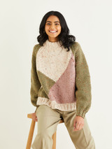 Intarsia Colour Block Sweater in Hayfield Bonus Chunky Tweed (10345) - PDF
