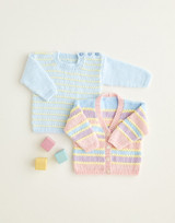 Rainbow Stripe Cardigan & Sweater in Sirdar Snuggly DK (5413) - PDF