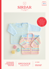 Rainbow Stripe Cardigan & Sweater in Sirdar Snuggly DK (5413) - PDF