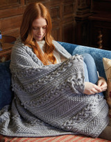 Bobble Detail Cable & Trinity Stitch Blanket in Sirdar Country Classic Worsted (10158) - PDF