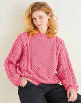 Women's Bobble Detail Cable Stitch Sweater in Sirdar Country Classic Worsted (10159) - PDF