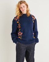 Women's Floral Intarsia Sweater in Sirdar Country Classic Worsted (10160) - PDF