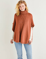 Women's Roll Neck Poncho in Sirdar Country Classic Worsted (10163) - PDF