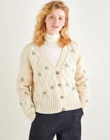 Women's Embroidered Lattice Cable Cardigan in Sirdar Country Classic Worsted (10166) - PDF