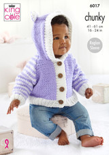 Hooded Jackets, Cardigan & Blanket in King Cole Big Value Baby Chunky (6017)