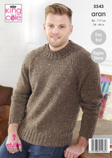 Women's Cardigan & Men's Sweater in King Cole Fashion Aran (5543)