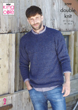 Men's Round & V Neck Sweaters in King Cole Homespun DK (5799)